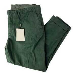 NWT SuitSupply Mid Green Flat Front Porto Chino Pants Mens Size 40X28 +2"